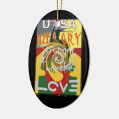 Rasta Kleuren Rood Gouden Groen Hillary Art Print Keramisch Ornament (Links)