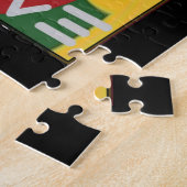 Rasta Kleuren Rood Gouden Groen Hillary Art Print Legpuzzel (Zijkant)