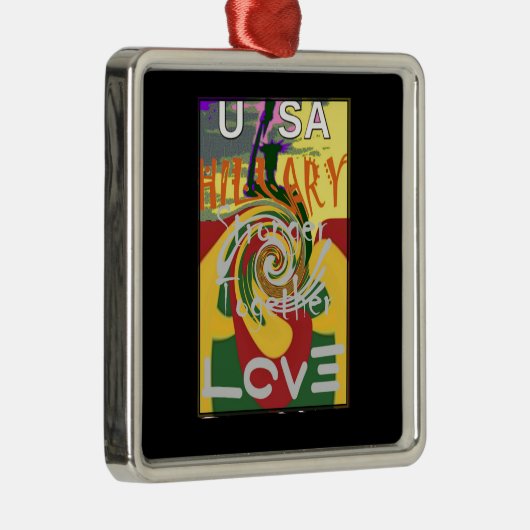 Rasta Kleuren Rood Gouden Groen Hillary Art Print Metalen Ornament (Rechts)