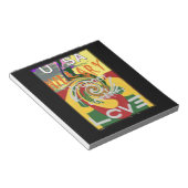 Rasta Kleuren Rood Gouden Groen Hillary Art Print Notitieblok (Schuin)