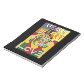 Rasta Kleuren Rood Gouden Groen Hillary Art Print Notitieblok (Linkerzijde)