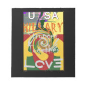 Rasta Kleuren Rood Gouden Groen Hillary Art Print Notitieblok (Voorkant)