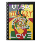 Rasta Kleuren Rood Gouden Groen Hillary Art Print Notitieboek (Voorkant)