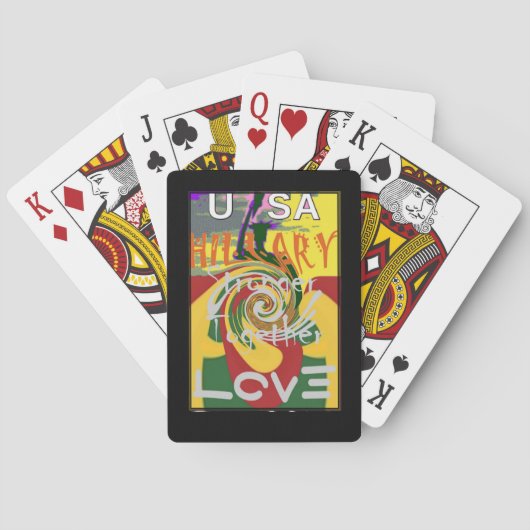 Rasta Kleuren Rood Gouden Groen Hillary Art Print Pokerkaarten (Achterkant)
