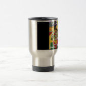 Rasta Kleuren Rood Gouden Groen Hillary Art Print Reisbeker (Center)