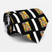 Rasta Kleuren Rood Gouden Groen Hillary Art Print Stropdas (Opgerold)