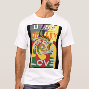Rasta Kleuren Rood Gouden Groen Hillary Art Print T-shirt