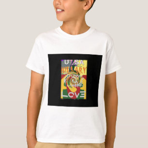 Rasta Kleuren Rood Gouden Groen Hillary Art Print T-shirt