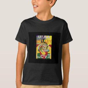 Rasta Kleuren Rood Gouden Groen Hillary Art Print T-shirt