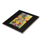Rasta Kleuren Rood Gouden Groen Hillary Art Print Tegeltje (Zijkant)