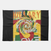 Rasta Kleuren Rood Gouden Groen Hillary Art Print Theedoek (Horizontaal)