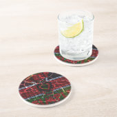 Rasta-kleuren Zandsteen Onderzetter (Zijkant)