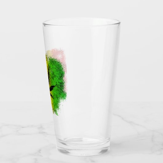 Rasta Leaf Jamaican Grunge Glas (Links)