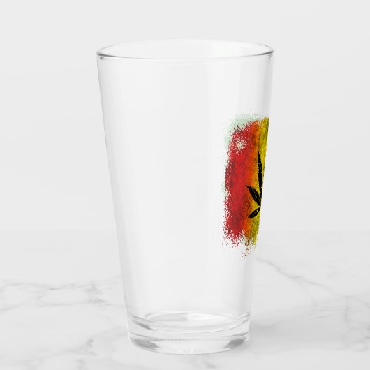 Rasta Leaf Jamaican Grunge Glas (Rechts)