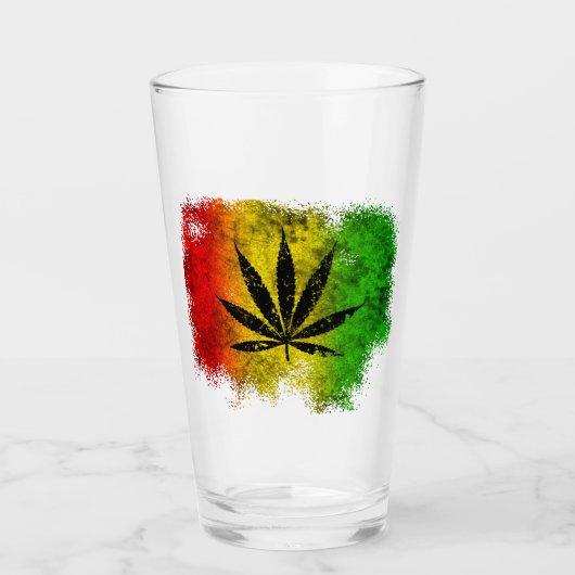 Rasta Leaf Jamaican Grunge Glas (Voorkant)