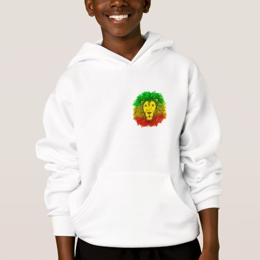 Rasta leeuw hoofd rood geel groen tekening Jamaica (Voorkant)