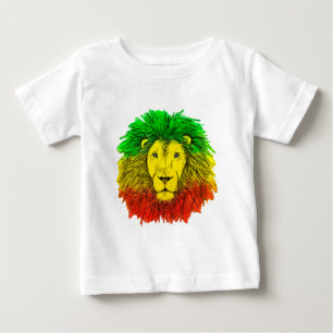 Rasta leeuw hoofd rood geel groen tekening Jamaica