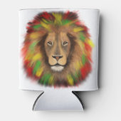Rasta leeuw hoofd rood geel groen tekening Jamaica Blikjeskoeler (Voorkant)