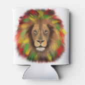 Rasta leeuw hoofd rood geel groen tekening Jamaica Blikjeskoeler (Achterkant)