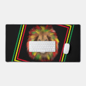 Rasta leeuw hoofd rood geel groen tekening Jamaica Bureaumat (Keyboard & Muis)