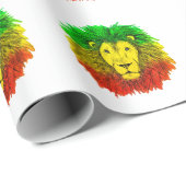 Rasta leeuw hoofd rood geel groen tekening Jamaica Cadeaupapier (Rol Hoek)