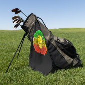 Rasta leeuw hoofd rood geel groen tekening Jamaica Golfhanddoek (Groen)