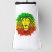 Rasta leeuw hoofd rood geel groen tekening Jamaica Golfheadcover (Draai 90)