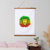 Rasta leeuw hoofd rood geel groen tekening Jamaica Hangend Wandkleed (Slaapkamer)