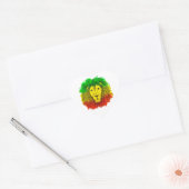 Rasta leeuw hoofd rood geel groen tekening Jamaica Hart Sticker (Envelop)