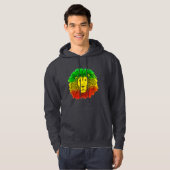 Rasta leeuw hoofd rood geel groen tekening Jamaica Hoodie (Voorkant volledig)