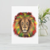 Rasta leeuw hoofd rood geel groen tekening Jamaica Kaart (Staand voorkant)