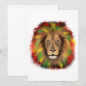 Rasta leeuw hoofd rood geel groen tekening Jamaica Kaart (Voorkant / Achterkant)