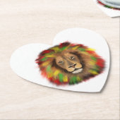 Rasta leeuw hoofd rood geel groen tekening Jamaica Kartonnen Onderzetters (Gekanteld)
