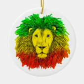Rasta leeuw hoofd rood geel groen tekening Jamaica Keramisch Ornament (Voorkant)