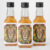 Rasta leeuw hoofd rood geel groen tekening Jamaica Likeurfles Etiket (Flessen)