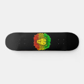 Rasta leeuw hoofd rood geel groen tekening Jamaica Persoonlijk Skateboard (Horizontaal)