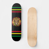 Rasta leeuw hoofd rood geel groen tekening Jamaica Persoonlijk Skateboard (Voorkant)