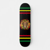 Rasta leeuw hoofd rood geel groen tekening Jamaica Persoonlijk Skateboard (Voorkant)
