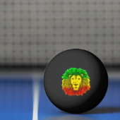 Rasta leeuw hoofd rood geel groen tekening Jamaica Pingpongbal (Net)