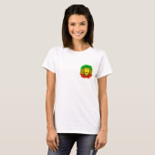 Rasta leeuw hoofd rood geel groen tekening Jamaica T-shirt (Voorkant volledig)