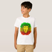 Rasta leeuw hoofd rood geel groen tekening Jamaica T-shirt (Voorkant volledig)