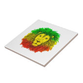 Rasta leeuw hoofd rood geel groen tekening Jamaica Tegeltje (Zijkant)