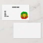 Rasta leeuw hoofd rood geel groen tekening Jamaica Visitekaartje (Voorkant / Achterkant)