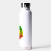 Rasta leeuw hoofd rood geel groen tekening Jamaica Waterfles (Links)