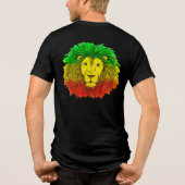 rasta leeuw hoofd rood groen geel Jamaica een lief Tri-Blend Shirt (Achterkant)