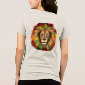 rasta leeuw hoofd rood groen geel Jamaica een lief Tri-Blend Shirt (Achterkant)