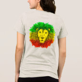 rasta leeuw hoofd rood groen geel Jamaica een lief Tri-Blend Shirt (Achterkant)
