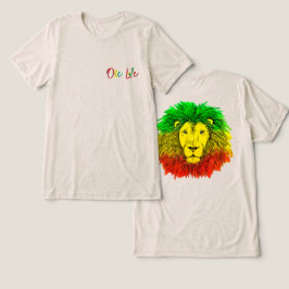 rasta leeuw hoofd rood groen geel Jamaica één lief Tri-Blend Shirt