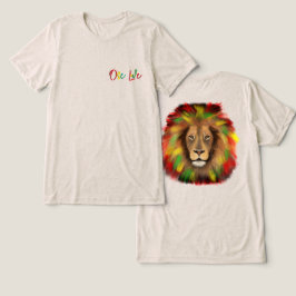 rasta leeuw hoofd rood groen geel Jamaica één lief Tri-Blend Shirt