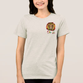 rasta leeuw hoofd rood groen geel Jamaica een lief Tri-Blend Shirt